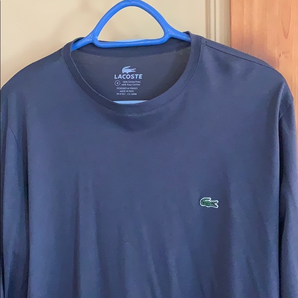 Lacoste Long Sleeve Shirt - Charcoal Grey - sz: 4 - Picture 3 of 4
